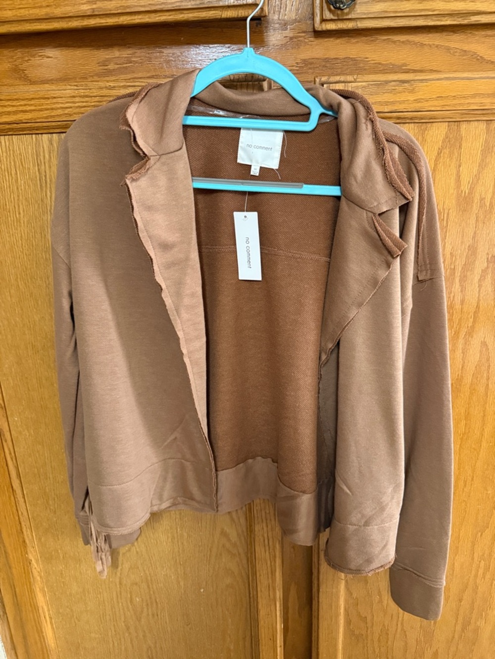 No Comment Brown Open-Front Jacket